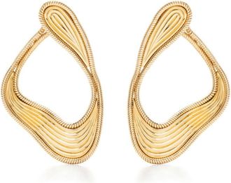 Fernando Jorge 18kt yellow gold Stream Lines hoop earrings - women - 18kt Yellow Gold - One Size