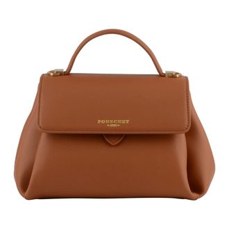Pourchet Tassen, Dames, Bruin, ONE Size, Leer, S&eacute;vign&eacute; Handtas