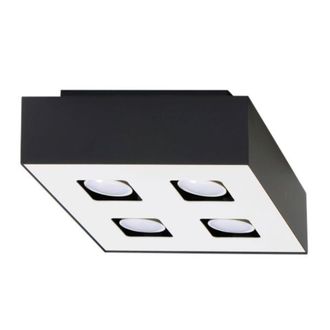 Sollux Lighting L&aacute;mpara de techo blanco negro acero alt. 11 cm