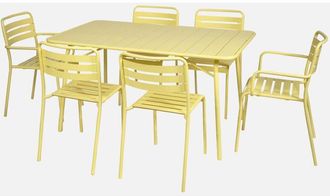 Sweeek Mesa De Jard&iacute;n Plegable De Metal Con 2 Sillones Y 4 Sillas