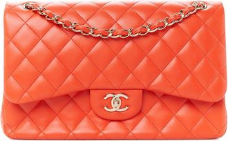 Chanel Cherry Lambskin Quilted Leather Jumbo Double Flap (Authentic Pre-Loved)