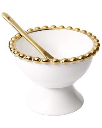 Alice Pazkus Porcelain Dessert Cups With Beaded Design