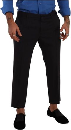 Dolce & Gabbana Klassieke Cropped Pantalon - Heren - Vrijetijds broeken - Grijs - XL - Wol - Broeken