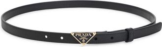 Prada Belts, female, Black, Size: 80 CM Calf Leather Belt