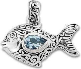 Samuel B. Blue Topaz Fish Pendant at Nordstrom Rack