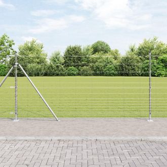 Berkfield Home Field Fence 1.2x25 m Galvanised Steel in Silver