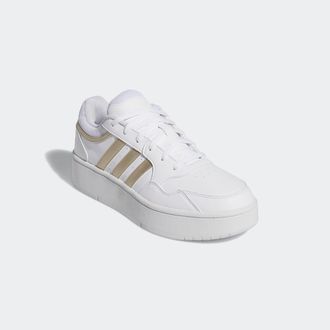adidas Sneaker ADIDAS SPORTSWEAR HOOPS 3.0 BOLD, Damen, Gr. 42, weiss (cloud wei&szlig;, cyber metallic, aluminium), Synthetik, Textil, Schuhe Sneaker