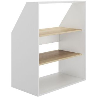 Vente-Unique Vente-unique - Mobile per mansarda 2 scaffali Bianco e Naturale - adezio