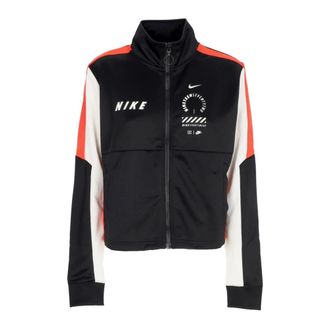 Nike Zip-throughs, female, Black, S, Short Womens Track Top Black/Crimson/White