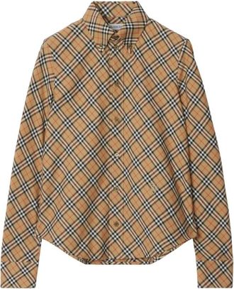 Burberry Dames, Blouses & Shirts, Beige, Maat: XS Katoen