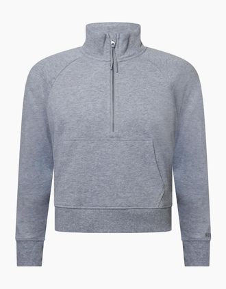 DKNY Womens Half Zip Logo Pullover Sweatshirt - Grey - Size: 10/8