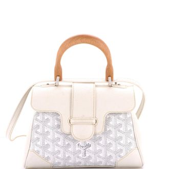 Goyard Saigon Top Handle Bag Coated Canvas with Leather Mini