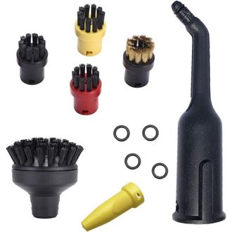OEM Juego De 4 Accesorios Para Limpiadoras A Vapor - Karcher Easyfix Sc1 Sc2 Sc3 Sc4 Sc5 - Cepillos Redondos - Cepillo Redondo Grande - Boquilla - Repuest