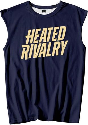 Generic Heated Rivalry Logo Merch Tank Tops Sleeveless T-Shirt Unisex Casual Outdoor Sportwear (4XL,Navy)
