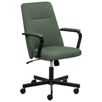 Beliani Beliani - Silla De Oficina Moderna Tradicional Giratoria Ajustable Con Reposabrazos Verde Oscuro Caroga