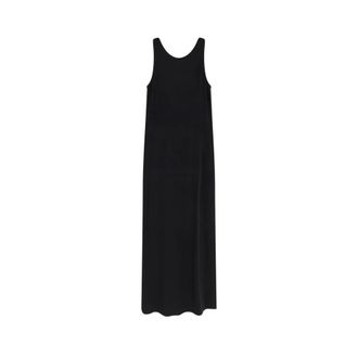 Max Mara Mxppania Stretch Viscose Lange Jurk - Dames - Maxi kleedjes - Zwart - M - Kleedjes