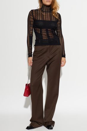 Alexander McQueen Lace Top With A Distinctive Skull Motif, Womens, Black