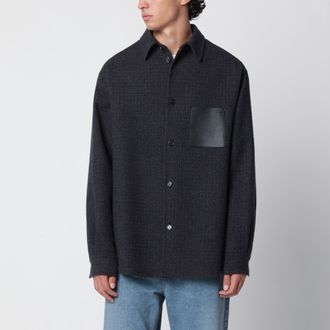 Loewe Giacca camicia blu navy scuro con tasca con Anagram