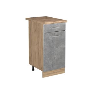 Vicco Mueble Bajo De Cocina R-line, Hormig&oacute;n/roble Dorado, 40 Cm Encimera Roble Dorado, Vicco