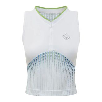 Casablanca Sleeveless Tops, female, White, Size: M Tennis Printed Racer Top