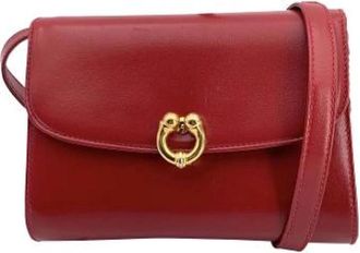 Gucci Pre-owned Leather Cross Body Bag - Dames - Vintage Schoudertas - Rood - ONE Size - Leer - Vintage