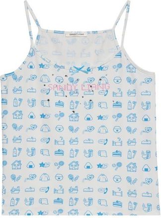 Sandy Liang Dashi Tank in Blue Multi at Nordstrom, Size X-Small