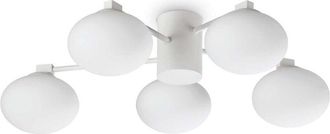 Ideal Lux Ideal Lux - hermes Lámpara de techo con forma de globo, 5 luces, 60 cm, color blanco