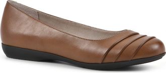 White Mountain Clara Ballet Flat - Wide Width Available in Cognac Burn Smooth at Nordstrom Rack, Size 7.5