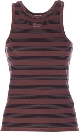 Ganni Brown And Black Tank Top