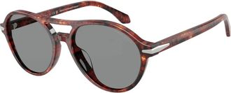 Giorgio Armani Stijlvolle Zonnebril - Heren - Zonnebrillen - Bruin - 55 MM - Accessoires