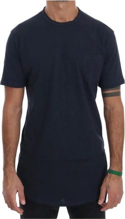 Daniele Alessandrini Tops, Heren, Blauw, S, Katoen, T-shirt met ronde hals