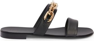 Giuseppe Zanotti Aubert Chain leather sandals - men - Leather/Leather/Leather - 41 - Black