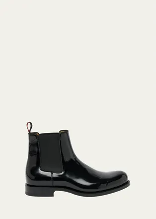Christian Louboutin Mens Choucair Patent Leather Chelsea Boots