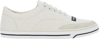 Dolce & Gabbana DG Sailing Linnen Sneakers - Heren - Veterschoenen - Beige - 42 1/2 EU - Linnen - Schoenen