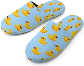 Generic Yellow Rubber Ducks Mens Cozy Memory Foam Slippers Warm Cotton House Shoes Comfy Slipper for Indoor Outdoor