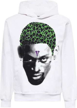 Vlone Printed Hoodie - Heren - Hoodies - Wit - S - Katoen - Hoodies & sweatvesten