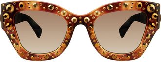 Kurt Geiger 51mm Cat Eye Sunglasses in Havana/Brown Gradient at Nordstrom