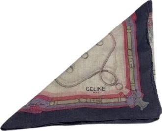 Celine Pre-owned Vintage Sjaal - Dames - Vintage Accessoires - Veelkleurig - ONE Size - Katoen - Vintage