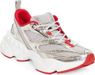 Christian Louboutin So Flo Sneaker in Silver at Nordstrom, Size 13Us