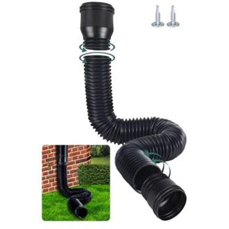 OEM Extensi&oacute;n Flexible Para Canaletas, Kit De Extensi&oacute;n Para Bajantes De 80/100 Mm, Extensi&oacute;n Descentrada De 47 A 150 Cm (negro)