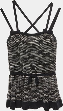 M Missoni Black Lurex Knit Bow Detail Strappy Top