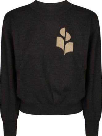 Isabel Marant Marisansgz Cropped Abstract Motif Knit Sweater