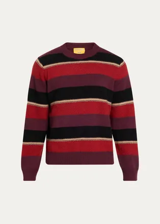 Guest In Residence Mens Striped Cashmere Sweater