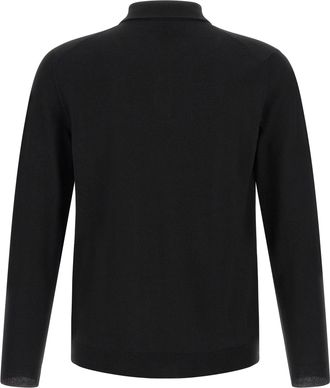 Zanone Wool Blend Polo - Black