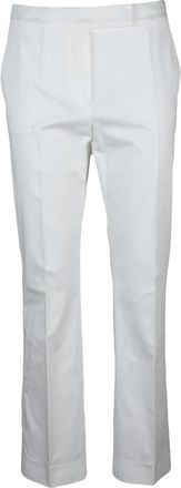 Max Mara Cropped Broeken - Dames - Vrijetijds broeken - Wit - M - Katoen - Broeken