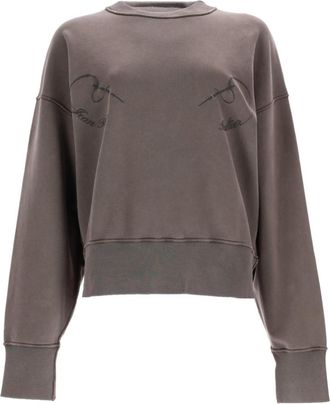 Jean Paul Gaultier Grey Embroidered Round Neck Sweatshirt