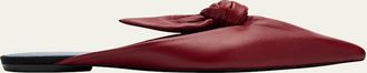 Lanvin Bow Leather Mule Flats