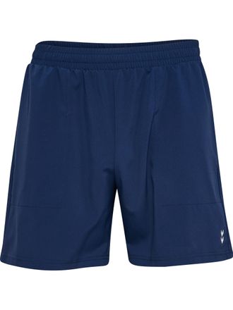 Hummel Trainingsshorts HUMMEL HMLPULSE WORKOUT SHORTS, Damen, Gr. XXL, N-Gr, blau (marineblaus), Obermaterial: 100% Polyester, Hosen Trainingsshorts, aus gew