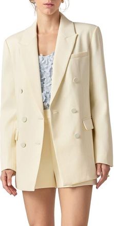 English Factory Double Breasted Jacket in Cream at Nordstrom, Size X-Small