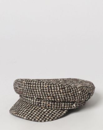 Borsalino Brest Houndstooth Wool and Alpaca Blend Newsboy Cap